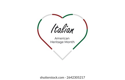 Italian-American Heritage Month, Italian flag and pattern in Italian flag colors, realistic vector illustration