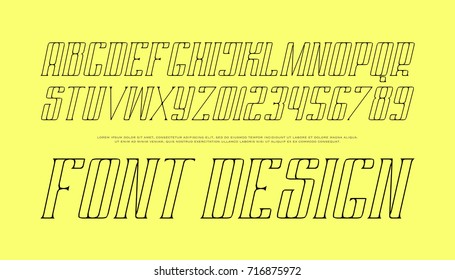 italic alphabet letters and numbers. vector font type design. slanted lettering symbols. stylized, inclined typesetting. oblique typeface template