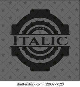 Italic black badge
