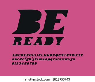Italic bold designer font set in vector format