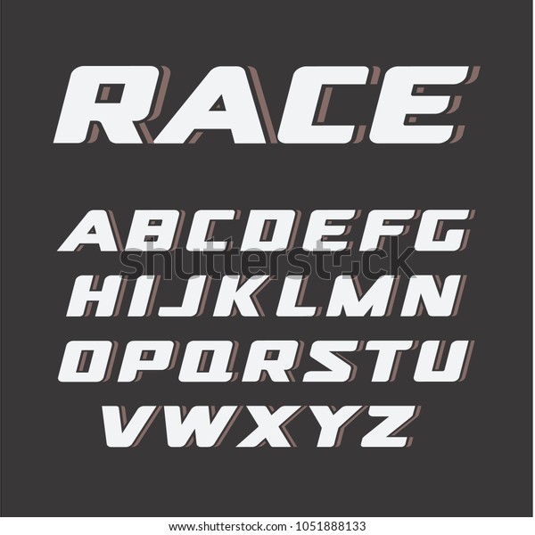斜体の太字フォント ビンテージスポーツアルファベット レース文字セット ベクターイラスト フォントモノグラム 抽象的な幾何学的な装飾文字 シンプルなロゴ のベクター画像素材 ロイヤリティフリー