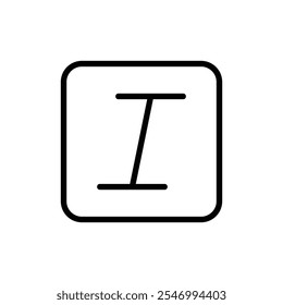 Italic button icon linear logo isolated