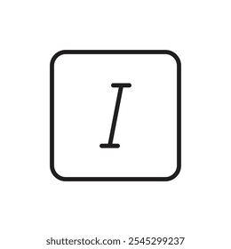 Italic button icon outline set sign