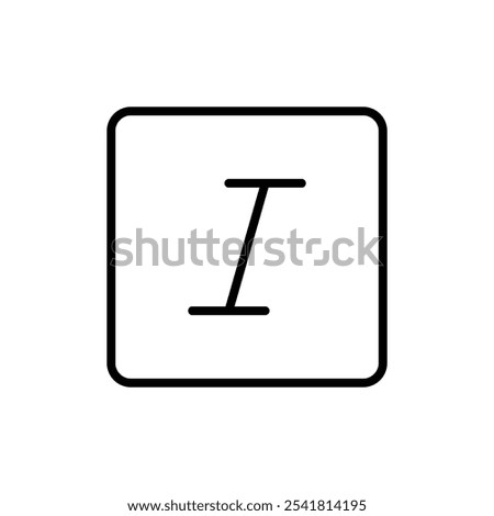 Italic button icon Outline vector for web ui