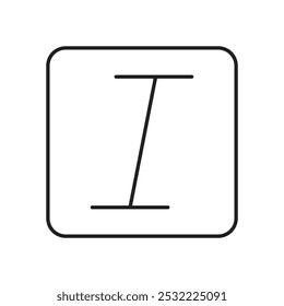 Italic button icon. simple thin line icon.