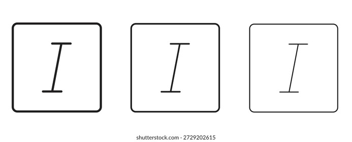 Italic button icon symbol for Info Graphic, Design Elements and Websites
