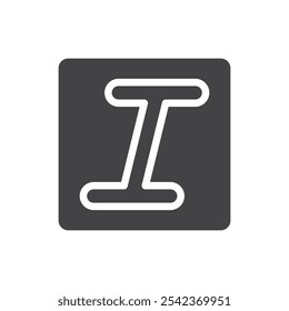 Italic button icon Symbol mark in filled style