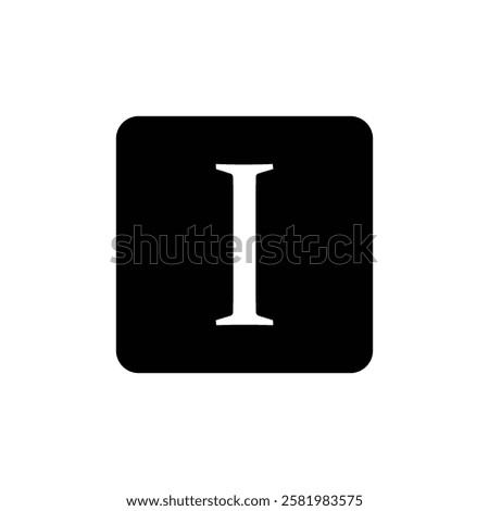 Italic button icon Vector flat thin line illustration