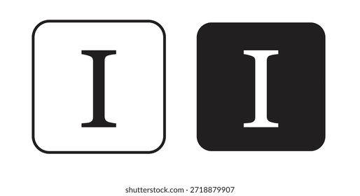 Ícones de botão itálico definidos isolados na ilustração de vetor plano de fundo branco.