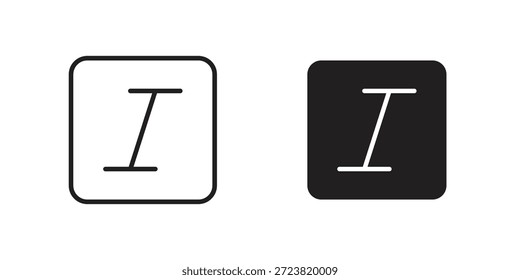 Ícones de botão Itálico Símbolo, ilustração de logotipo. conceito de ícone para web design