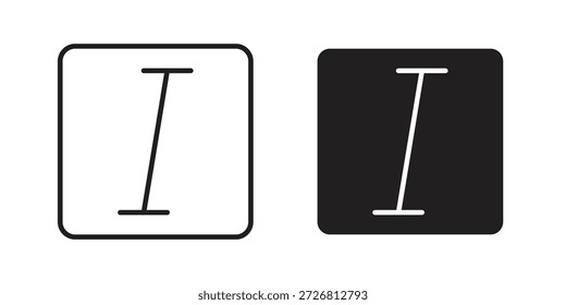 Italic button icons vector collection for web designs. flat icons