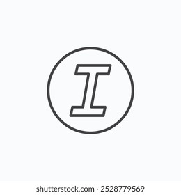 Italic button vector flat icon set.eps