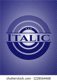 Italic with denim texture
