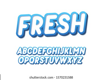 Italic fresh font design. Vector alphabet.
