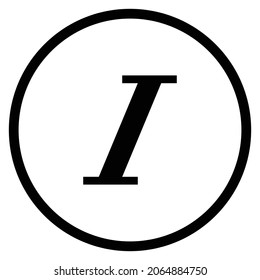 italic Icon. Flat style Circle Shape isolated on white background. Vector illustration