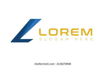 italic L letter logo concept, horizontal logo, modern clean and minimal logo. isolated on white background