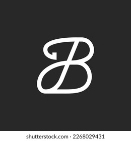 Italic letter B initial logo calligraphic monogram design, handwritten cursive font letter for boutique creative emblem, smooth elegant lines art.