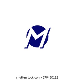 Italic Letter M On Blue Circle Stock Vector (Royalty Free) 279430112 ...