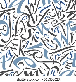 italic letters pattern in blue and grey color