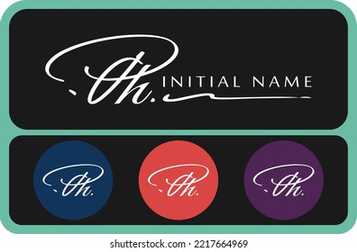 Italic Ph P h initial handwriting Ph initial handwriting signature logo template vector hand lettering for designs or for identity