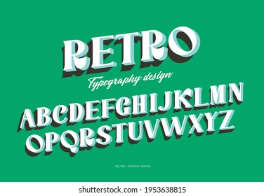italic retro serif typography design