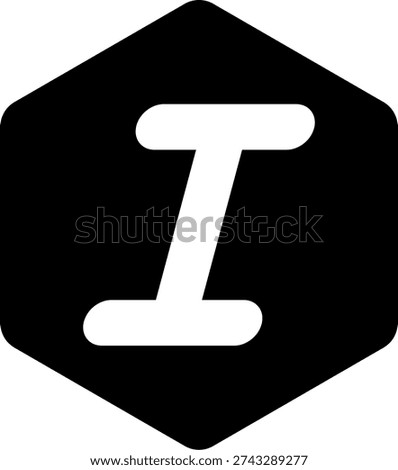 Italic Solid Black Vector Icon Design Symbol