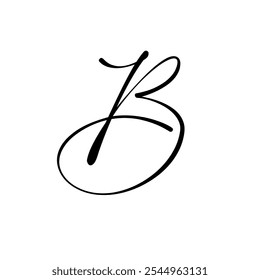 A italic and stylized capital letter B.