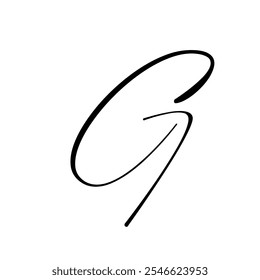 A italic and stylized capital letter G.