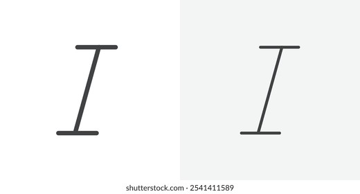 Italic text icon flat and simple set design