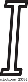 Italic Text Write Outline Icon