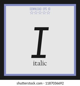 italic vector icon