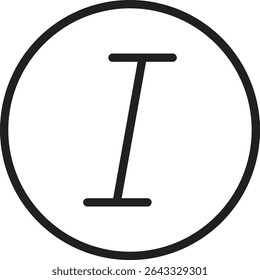 Design de ícone de linha de vetor itálico