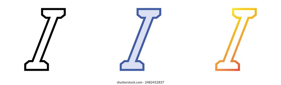 italics icon. Linear, Blue Fill and Gradient Style Design Isolated On White Background