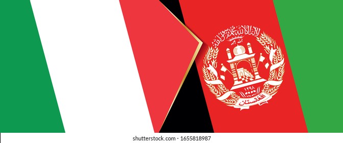 Italy and Afghanistan flags, two vector flags symbol of relationship or confrontation.