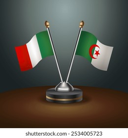 A tabela Itália e Argélia sinaliza a relação com o plano de fundo gradiente. Ilustração de vetor