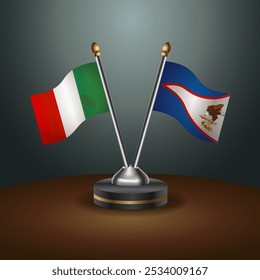 A tabela da Itália e da Samoa Americana sinaliza a relação com o plano de fundo gradiente. Ilustração de vetor