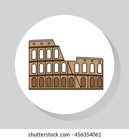 Italy architecture  flat design icon. Template element  for web and mobile applications. Vector image.