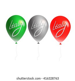 Italy. Balloon in color of Italy national flag. Patriotic italian illustration for fest, celebrate, election, carnival, festival, anniversary, party.