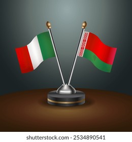 A tabela Itália e Belarus sinaliza a relação com o plano de fundo gradiente. Ilustração de vetor