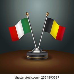 A tabela da Itália e da Bélgica sinaliza a relação com o plano de fundo do gradiente. Ilustração de vetor