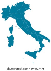 italy blue map vector