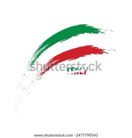 Italy brush flag for National day of Italy. Italy independence day celebration flag, 2nd June on white background, isolated vector design.