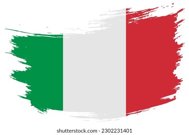 Italy brush stroke flag vector background. Hand drawn grunge style Italian painted isolated banner.