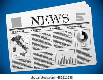 Italy business and economy on newspaper