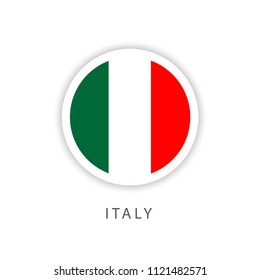 Italy Button Flag Vector Template Design Illustrator