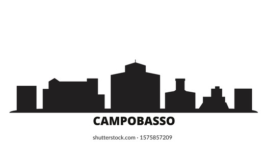 Italy, Campobasso city skyline isolated vector illustration. Italy, Campobasso travel black cityscape