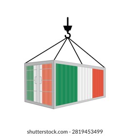 Italy Cargo Container Crane Hook Freight Shipping Logistics Vector.               