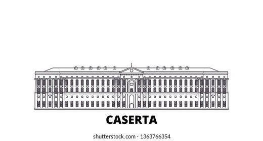 Italy, Caserta line travel skyline set. Italy, Caserta outline city vector illustration, symbol, travel sights, landmarks.