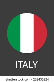 Italy Circle Flag - Vector Icon