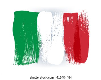 Itália pinceladas coloridas pintadas país nacional ícone da bandeira italiana. Textura pintada.